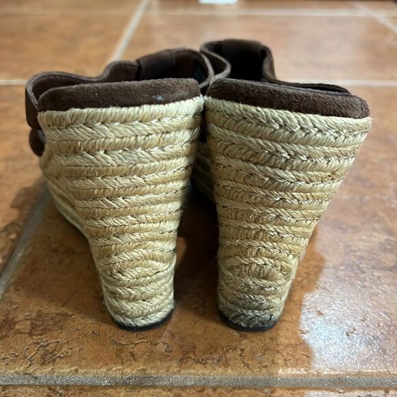 Ugg Tawnie brown suede espadrille wedges size 9 - Picture 2 of 10